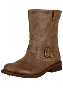 felmini Damen Bikerboots "felmini Stiefelette Leder", Gr. 40, braun, Leder, casual, Schuhe