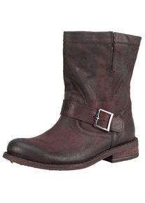 felmini Damen Bikerboots "felmini Stiefelette Veloursleder", Gr. 39, braun, Veloursleder, casual, Schuhe