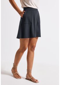 Street One Damen Minirockdeepwater blau, casual, Gr. 38, unifarben, Stoff, 70% Viskose, 25% Polyester, 5% Elasthan, Röcke, mit großen Fronttaschen