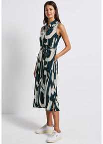 Street One Damen Midikleid, blau, casual, Gr. 42, bedruckt, Stoff, 100% Viskose, Kleider, mit allover Print