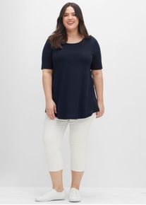 sheego Damen Longshirt "Longshirt", blau, Gr. 56, unifarben, 100% Baumwolle, Shirts