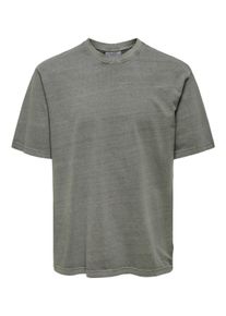 Only & Sons ONLY & SONS Herren Rundhalsshirt "ONSDISTRESS RLX SS TEE", grau, casual, Gr. XXL, unifarben, Jersey, Obermaterial: 100% Baumwolle, Shirts