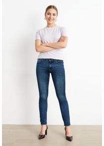 Only Damen Skinny-fit-Jeans "ONLBLUSH MID SK ANK RW DNM TAI264", blau, modisch, Gr. M, unifarben, Denim/Jeans, Obermaterial: 92% Baumwolle, 6%