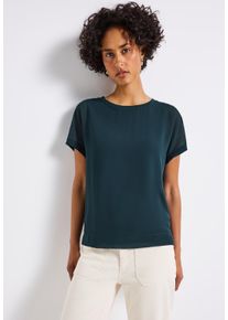 Street One Damen T-Shirt, blau, casual, Gr. 38, unifarben, Stoff, 95% Viskose, 5% Elasthan, Shirts, aus softer Viskose