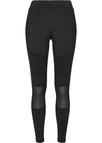 Urban Classics Damen Leggings "Urban Classics Damen Ladies Tech Mesh Biker Leggings", schwarz, Gr. M, unifarben, 80% Polyamid, 20% Elasthan, Hosen