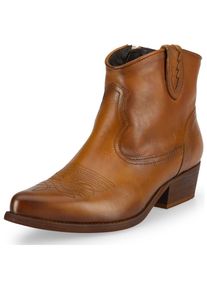 felmini Damen Bikerboots "felmini Stiefelette Leder", Gr. 36, braun, Leder, casual, Schuhe