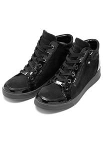 Ara Damen Sneakerboots "ROM", Gr. 7, schwarz, Lackleder, Glattleder, Veloursleder, unifarben, sportlich, Schuhe, Hightop Sneaker, Schnürboots in