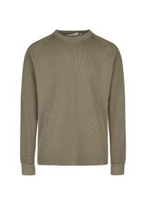 Cleptomanicx Herren Strickpullover "Boxy Crewneck Thermal", grün, casual, Gr. S, unifarben, 100% Baumwolle, Pullover, im lockeren Schnitt