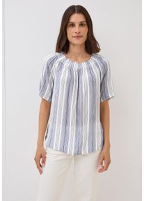 Cecil Damen Kurzarmbluse, weiß, casual, Gr. S, bedruckt, Stoff, 100% Viskose, Blusen, Feel Good Fit