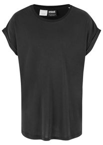 Urban Classics Mädchen T-Shirt "Urban Classics Damen Girls Modal Extended Shoulder Tee", schwarz, casual, Gr. 122, unifarben, 77% Modal, 23%
