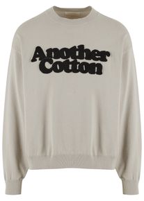Herren Rundhalspullover "Another Cotton Lab Another Chenille Oversize Knit Sweatshirt", beige, klassisch, Gr. L, ANOTHER COTTON LAB, mehrfarbig, 100%