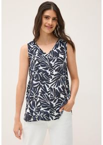Cecil Damen Blusentopurban dunkelblau, casual, Gr. XL, bedruckt, Stoff, 100% Viskose, Blusen, Feel Good Fit