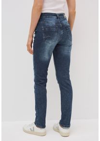 Cecil Damen Comfort-fit-Jeans, blau, casual, Gr. 34, unifarben, Jeans, 83% Baumwolle, 15% Polyester, 2% Elasthan, Jeans, Middle Waist