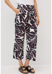 Cecil Damen Culotte, rot, casual, Gr. XL, bedruckt, Web, Obermaterial: 100% Baumwolle; Gürtel: 100% Baumwolle, Hosen, High Waist
