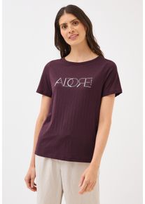 Cecil Damen T-Shirt, rot, casual, Gr. XS, bedruckt, Web, Stoff, 50% Baumwolle, 50% Polyester, Shirts, mit Burnout-Optik