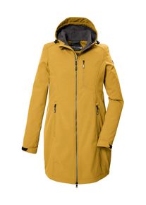Killtec Damen Softshellparka "KOS 370 WMN SFTSHLL PRK", gelb, sportlich, Gr. 42, Oberstoff: Oberseite: 90% Polyester, 10% Elasthan, Rückseite: 100%