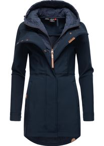 Ragwear Damen Softshellmantel "Ybela", blau, sportlich, Gr. 4XL, Außenmaterial: 97% Polyester, 3% Elasthan, Innenmaterial: 100% Polyester, Mäntel,