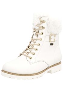 Remonte Damen Schnürstiefelette "Remonte Stiefelette Leder/Fell", Gr. 42, weiß, Leder, casual, Schuhe