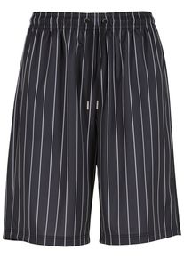 Urban Classics Herren Shorts "Urban Classics Pinstripe Trackshorts", schwarz-weiß, Gr. M, gestreift, 100% Polyester, Hosen