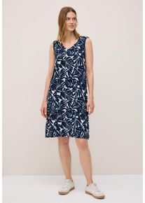 Cecil Damen Jerseykleidurban dunkelblau, casual, Gr. L, gemustert, Stoff, 95% Viskose, 5% Elasthan, Kleider, aus Viskose
