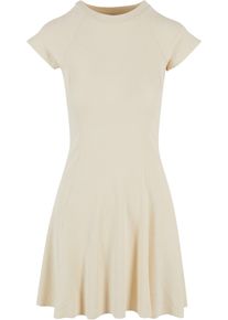 Urban Classics Damen Shirtkleid "Urban Classics Damen Ladies Skater Rib Dress", beige, klassisch, Gr. L, unifarben, 95% Baumwolle, 5% Elasthan,