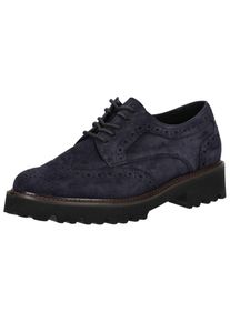 Gabor Damen Schnürschuh "Gabor Halbschuhe Veloursleder", Gr. 41, blau, Veloursleder, casual, Schuhe