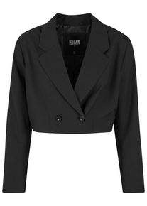 Urban Classics Damen Allwetterjacke "Urban Classics Ladies Cropped Blazer", schwarz, casual, Gr. M, unifarben, 80% Polyester, 20% Viskose, Jacken