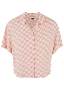 Urban Classics Herren T-Shirt "Urban Classics Damen Ladies Resort Shirt"lemonadepinkcheck, casual, Gr. XL, geblümt, 100% Viskose, Shirts