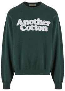 Herren Rundhalspullover "Another Cotton Lab Another Chenille Oversize Knit Sweatshirt", grün, klassisch, Gr. XS, ANOTHER COTTON LAB, mehrfarbig, 100%