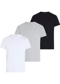 Herren T-Shirt "SHORT SLEEVE CREW NECK 3PK", Calvin Klein Underwear, Gr. XXXL, schwarz-weiß, Jersey, Obermaterial: 57% Baumwolle, 38% Polyester, 5%