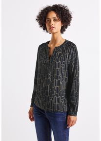 Street One Damen Langarmblusedeepwater blau, casual, Gr. 38, bedruckt, Stoff, 100% Viskose, Blusen, Feel Good Fit