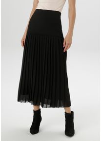 Damen Plisseerock, schwarz, modisch, Gr. 40, Aniston SELECTED, unifarben, Chiffon, Obermaterial: 68% Polyester, 28% Viskose, 4% Elasthan. Futter: