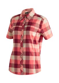 Maier Sports Damen Outdoorbluse "Kendra S/S W", rot, Gr. 34, 97% Polyester, 3% Elasthan, Blusen, Damen Kurzarmbluse, pflegeleichte Karobluse