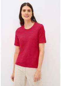 Cecil Damen T-Shirtglazed apple rot, casual, Gr. XS, unifarben, Web, Stoff, 90% Baumwolle, 10% Polyester, Shirts, mit Knopf Details