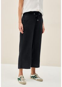 Cecil Damen 3/4-Hose, schwarz, casual, Gr. M, unifarben, Web, 100% Baumwolle, Hosen, mit Elastikbund