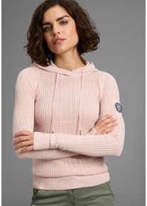 Kangaroos Damen Kapuzenpullover, weiß, casual, Gr. 40, meliert, kontrastfarbene Details, Rippstrick, Obermaterial: 50% Baumwolle, 50% Polyacryl,
