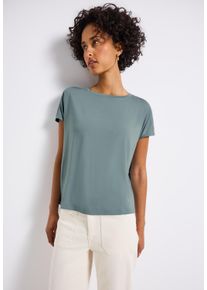 Street One Damen T-Shirtarona blau, casual, Gr. 42, unifarben, Stoff, 95% Viskose, 5% Elasthan, Shirts, Feel Good Fit