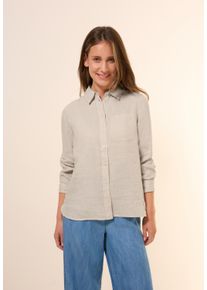 Cecil Damen Hemdblusepumice beige, casual, Gr. L, unifarben, Web, Obermaterial: 100% Leinen, Blusen, aus Leinen