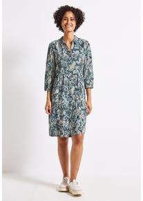 Street One Damen Sommerkleidarona blau, casual, Gr. 42, bedruckt, Stoff, 88% Viskose, 12% Polyamid, Kleider, mit Volant