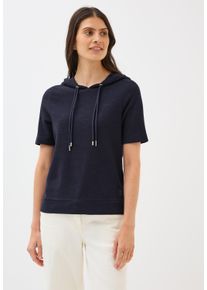 Cecil Damen Kapuzenshirturban dunkelblau, casual, Gr. XXL, unifarben, Web, Stoff, 90% Baumwolle, 10% Polyester, Shirts, mit Kapuze mit Tunnelzugband