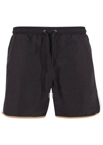 Urban Classics Herren Badeshorts "Urban Classics Retro Look Swim Shorts", schwarz, Gr. S, 100% Nylon, Badehosen