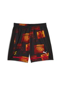 Puma Herren Shorts "Scoot Caution All Jaws Basketballshorts Herren", schwarz, Gr. S, mehrfarbig, Obermaterial: 100% Polyester; Futter: 100%