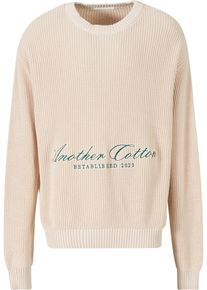 Herren Rundhalspullover "Another Cotton Lab Established Knit Sweater", weiß, klassisch, Gr. S, ANOTHER COTTON LAB, 100% Baumwolle, Pullover