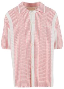 Herren Langarmhemd "Another Cotton Lab Oversized Mesh Knit Summer Shirt", pink, Gr. S, ANOTHER COTTON LAB, 100% Baumwolle, Hemden