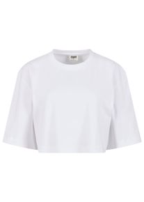 Urban Classics Herren T-Shirt "Urban Classics Damen Ladies Heavy Organic Oversized Cropped Tee", weiß, klassisch, Gr. XL, unifarben, 100% Baumwolle,