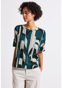 Street One Damen T-Shirt, blau, casual, Gr. 46, unifarben, Stoff, 99% Polyester, 1% Elasthan, Shirts, aus elastischem Materialmix