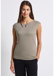 Street One Damen T-Shirtmorning beige, casual, Gr. 38, unifarben, Web, Stoff, 50% Baumwolle, 50% Modal, Shirts, im soften Baumwoll-Mix