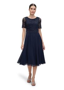 Vera Mont Damen Cocktailkleid "Vera Mont Cocktailkleid mit Spitze", blau, feminin, Gr. 40, Obermaterial: 100% Polyester. Futter: 100% Polyester.,