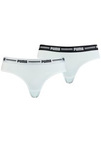 Puma Damen Brasilslip "Puma WOMEN BRAZILIAN 2P HANG", Gr. M, weiß, Obermaterial: 57% Baumwolle, 38% Modal, 5% Elasthan, unifarben, Unterhosen, mit