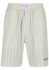 Herren Shorts "Another Cotton Lab Oversized Striped Short Pants", grün, Gr. S, ANOTHER COTTON LAB, gestreift, 100% Baumwolle, Hosen